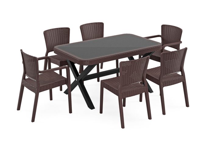 Osaka 90x150 X Dış Cam Antares Masa Takımı