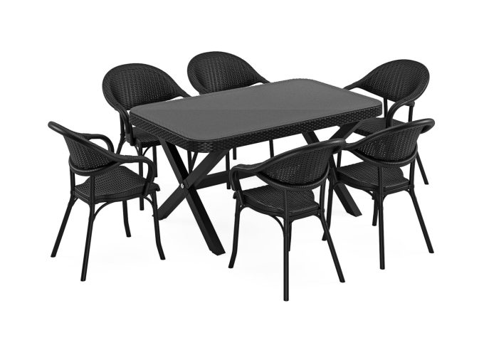 Osaka 90x150 X Dış Cam Flash-R Masa Takımı