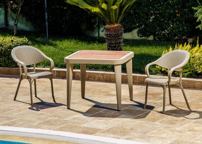 Osaka 90x90 PB Iroco Tabla Flash-R Masa Takımı